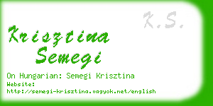 krisztina semegi business card